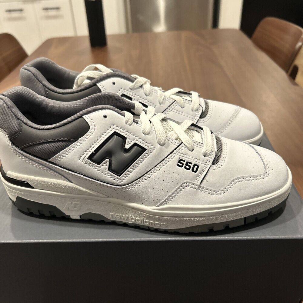 New Balance 550 White Castlerock Dark Grey Sneakers Men’s Size 9